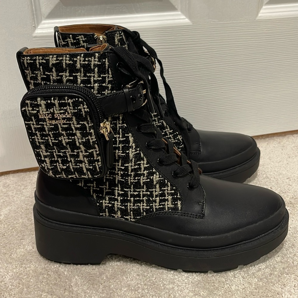 NEW Kate Spade Winona Booties size 8 black tweed